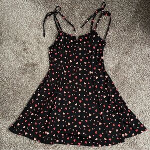 Lily Rose Black Dress with Red and Pink Hearts